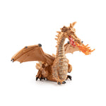 Figurine Dragon or avec flamme Papo en PVC, Collection Monde enchanté, jouet éducatif idéal pour enfants