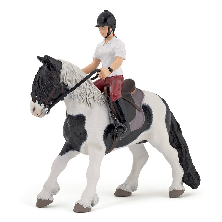 Figurine Poney avec selle Papo en PVC, Collection chevaux, jouet éducatif idéal pour enfants et collectionneurs