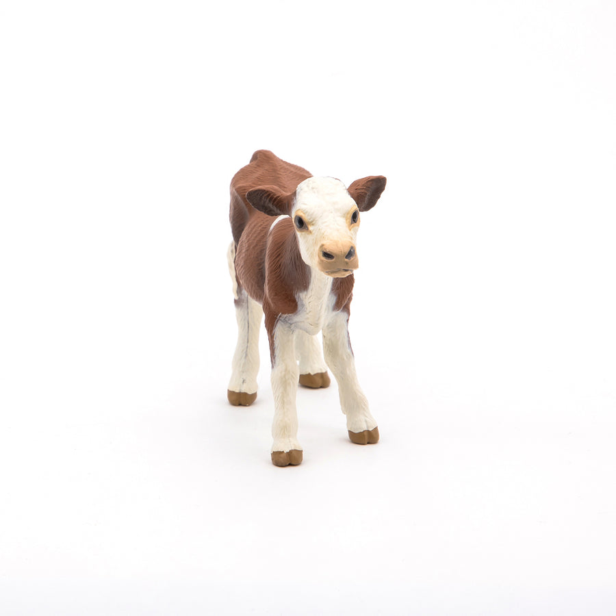 Figurine Veau simmental Papo en PVC, Collection Vie à la ferme, jouet éducatif idéal pour enfants et collectionneurs
