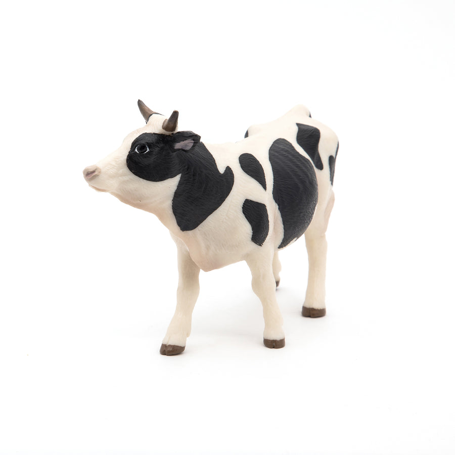 Figurine Vache noire et blanche Papo en PVC, Collection Vie à la ferme, jouet éducatif idéal pour enfants et collectionneurs