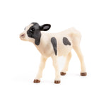 Figurine Veau noir et blanc Papo en PVC, Collection Vie à la ferme, jouet éducatif idéal pour enfants et collectionneurs