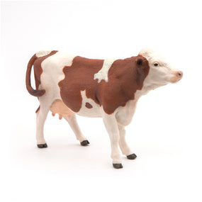 Figurine Vache montbéliarde Papo en PVC, Collection Vie à la ferme, jouet éducatif idéal pour enfants et collectionneurs