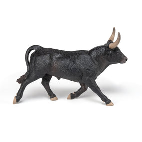 Figurine Taureau Camarguais Papo en PVC, Collection Vie à la ferme, jouet éducatif idéal pour enfants et collectionneurs