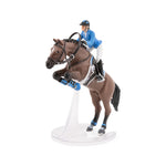 Figurine Cheval de saut d'obstacle et sa cavalière Papo en PVC, Collection chevaux, jouet éducatif idéal pour enfants et collectionneurs