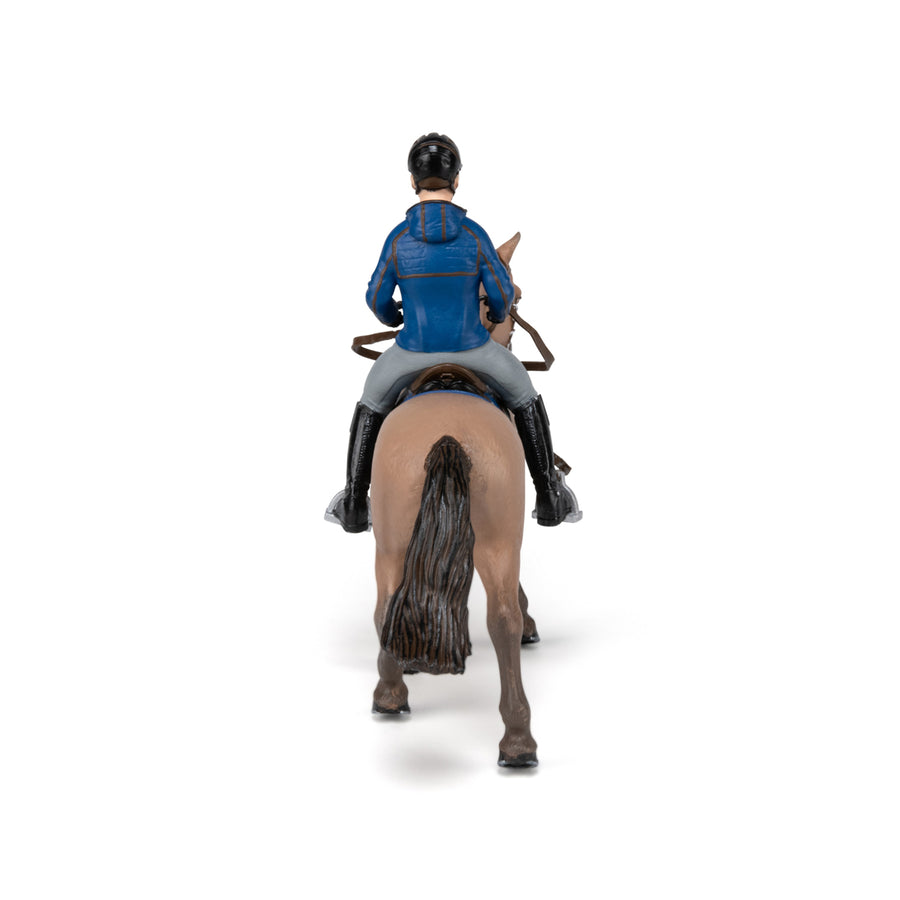 Figurine Cheval de promenade et son cavalier Papo en PVC, Collection chevaux, jouet éducatif idéal pour enfants et collectionneurs